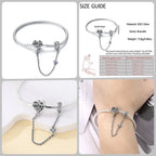 925 Silver 17-20CM Heart Pave Zirconia Original Bracelets Infinity Bracelet Fit DIY Charms Bead Birthday Jewelry Gifts Hot Sale