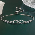 Pretty Crystal Bracelet 925 Sterling Silver Women Valentine's Day Gift