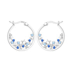 925 Sterling Silver Star Moon Sun Tassel Versatile Hoop Earrings Fine Gift