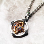 Star & Moon Golden Pendant Necklace 925 Sterling Silver Lucky Jewellery Gift