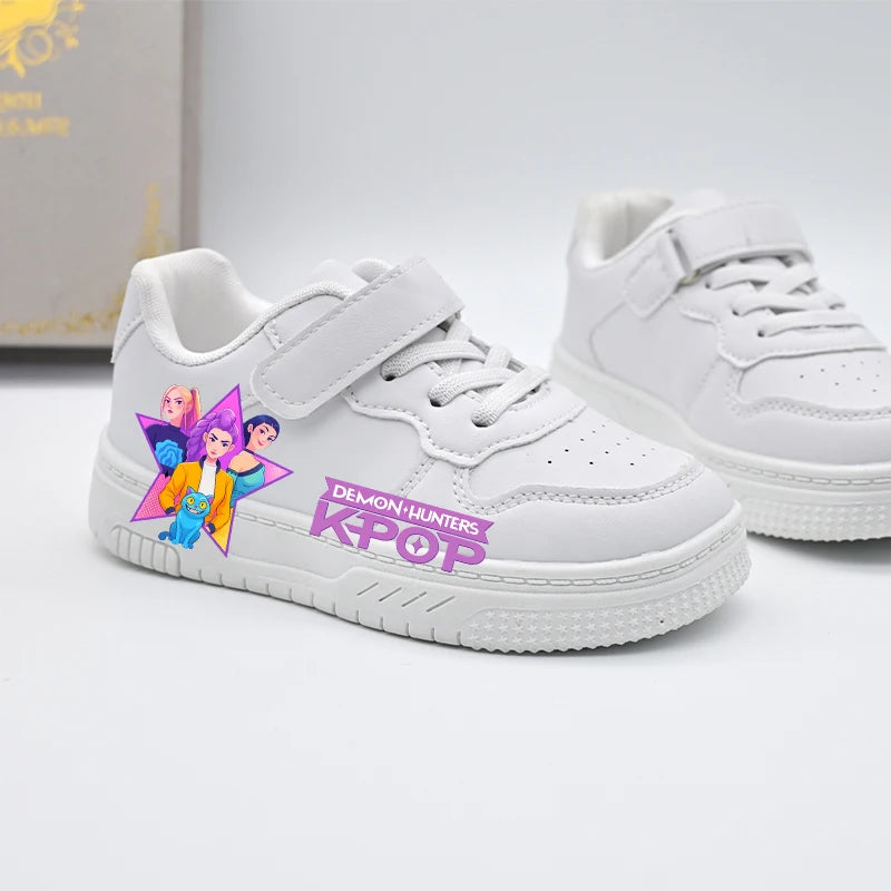 K-pop Boys and Girls White Fashion Trainers Anti-slip Outdoor Sport Shoes