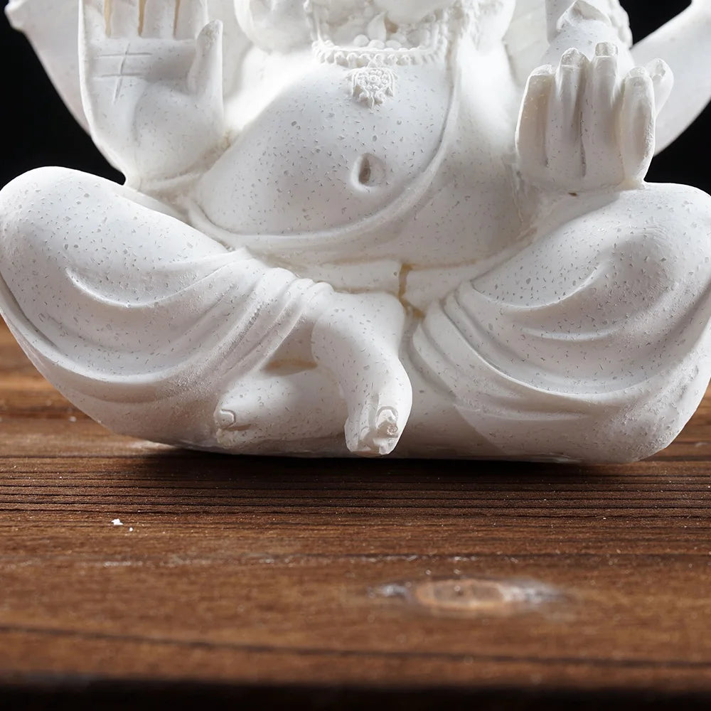 Sandstone Indian Ganesha Elephant God Statue Religious Hindu Feng Shui Buddha Sculpture