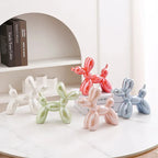 Ceramic Plating Balloon Dog Figurines Animal Statue Handmade Sculpture Modern Desk Decor