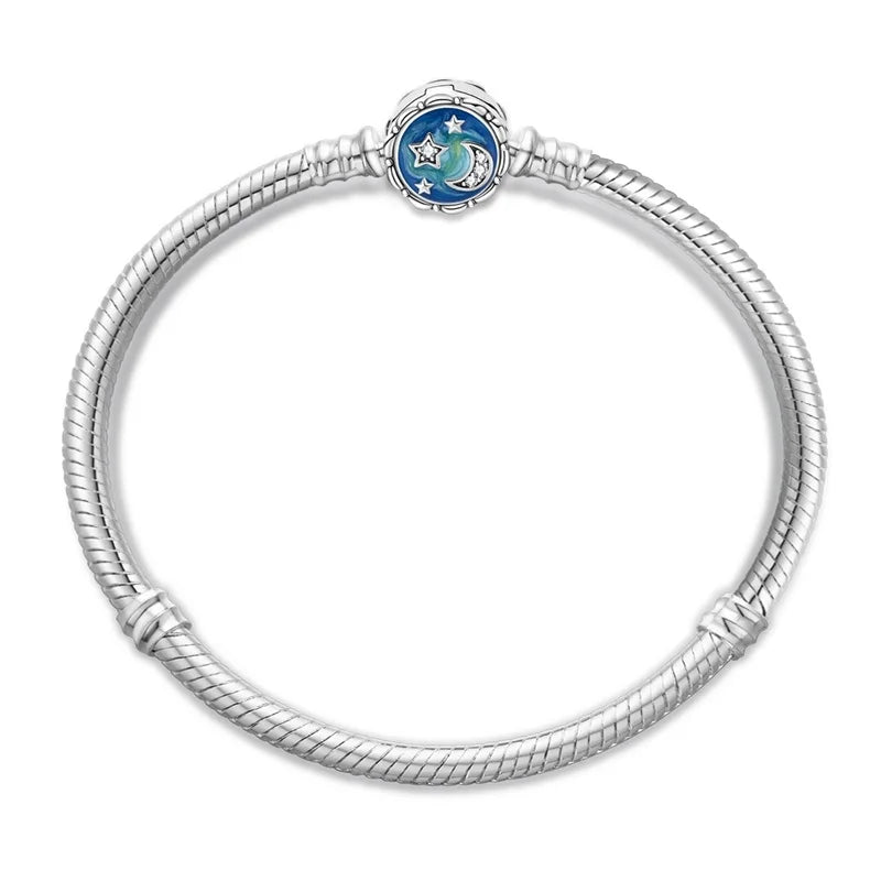 925 Sterling Silver Forever Love Peach Heart Bracelets Star Moon Airplane Earth Bracelets For Women Fit DIY Charms Party Jewelry