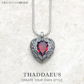 Red Winged Heart Pendant Necklace 925 Sterling Silver Fashion Jewellery Gift