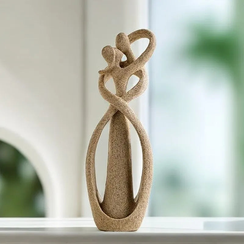 23cm Sandstone Sculpture Decorative Lover Wedding Statue Valentine's Day Souvenirs