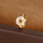 1Pc Stainless Steel Small CZ Hoop Cartilage Earrings Tiny Cross