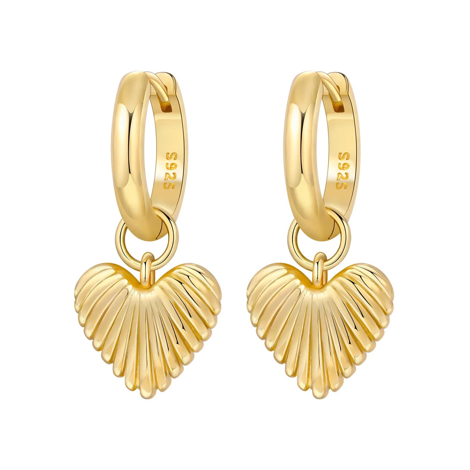 925 Sterling Silver Star Moon Heart Shape Versatile Hoop Earrings Fine Gift