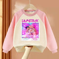 Girls Casual Sweatshirt O-Neck Long Sleeve Spliced Hoodie Sport Pullover