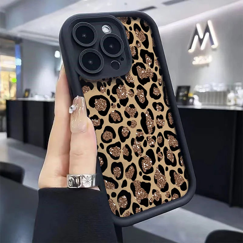 INS Leopard Print Case for iPhone 17 16 15 14 13 12 11 Pro Max XR XS SE2