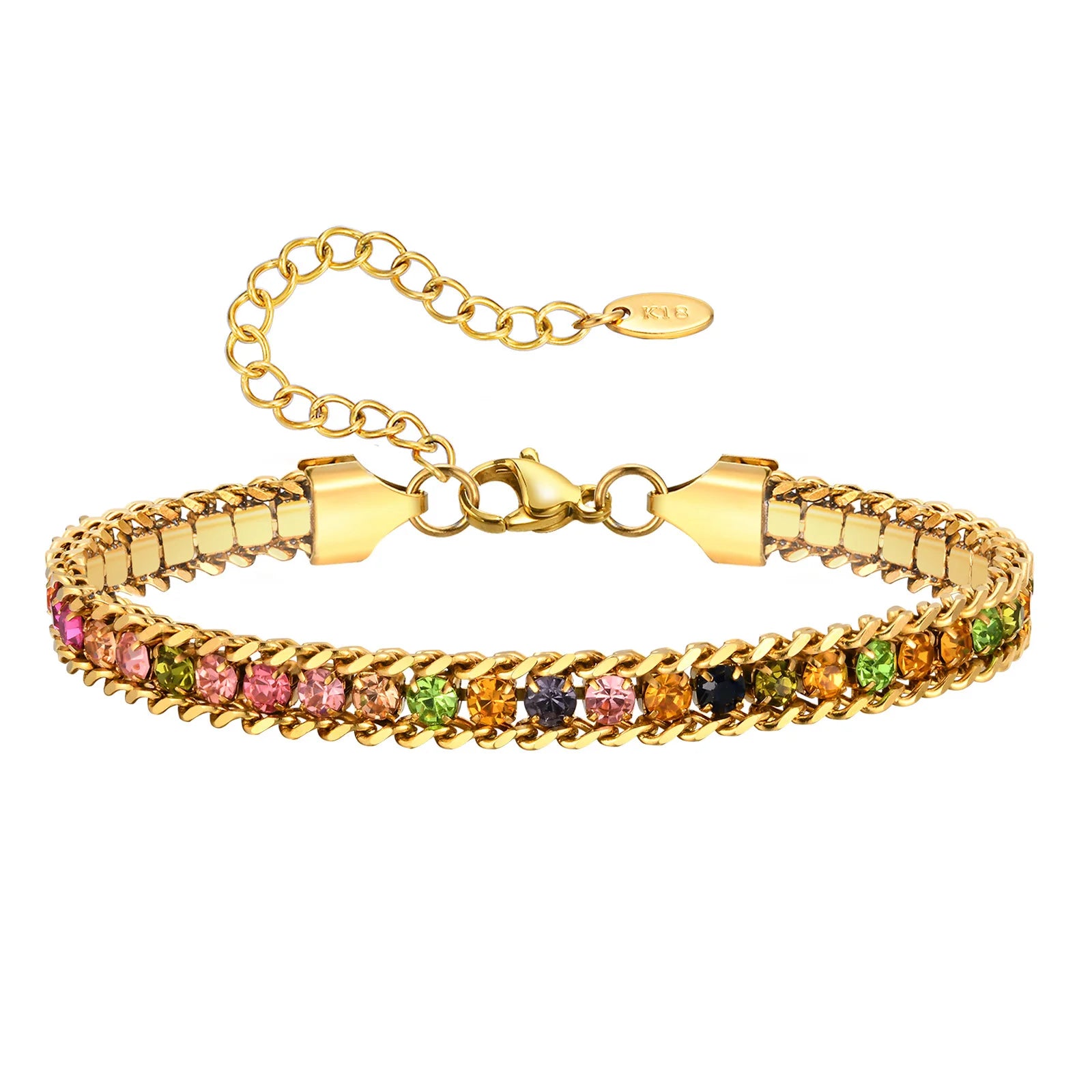 Stainless Steel Tennis Bracelets for Women, Iced Out 5A Cubic Zirconia Stones Charm Bracelets, Ladies Bridal Wedding Jewelry