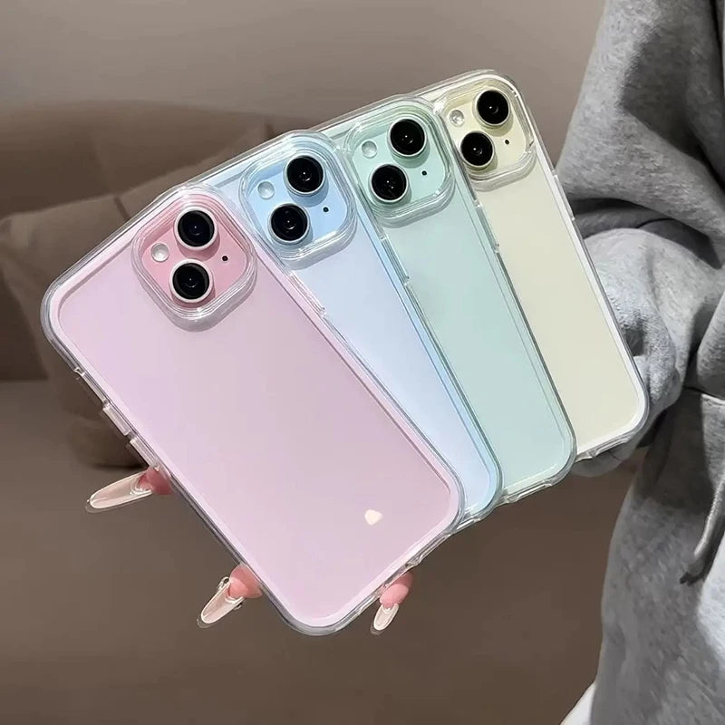 Luxury Clear Colour Frame Case for iPhone 17 16 15 14 13 12 Pro