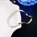 4mm Blade Chain Bracelet 8-inch 925 Sterling Silver Men Women Christmas Gift