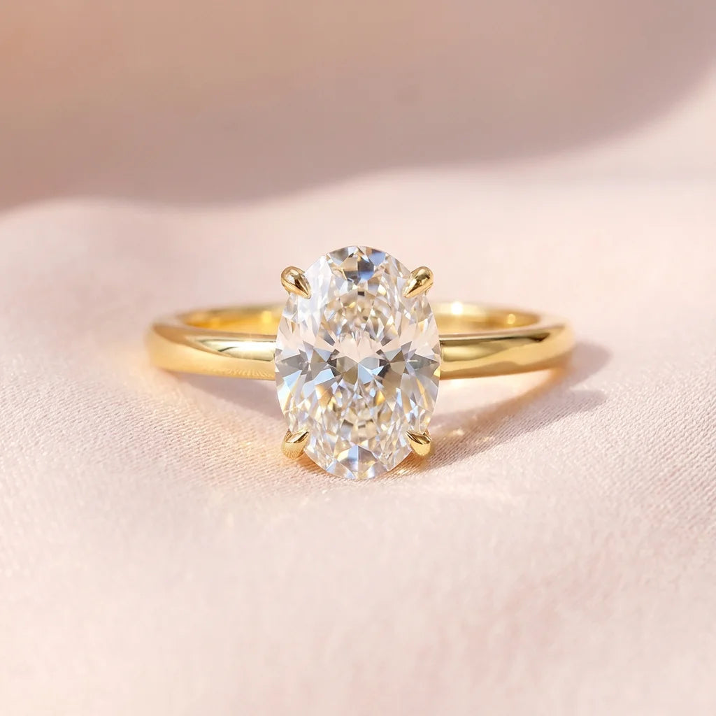 925 Sterling Silver Zircon Gorgeous Shiny Oval Stone Ring Engagement Wedding Luxury Jewellery
