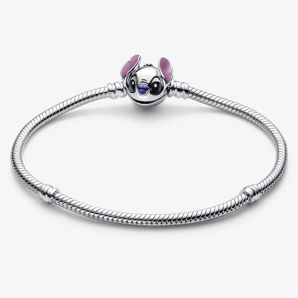 New 925 Silver Sparkling Heart to Heart Double Loop Leather Rope Weaving Bracelet Fashion DIY Charm Exquisite Jewelry Gift