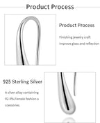 925 Sterling Silver Teardrop Stud Earrings Women High Quality Party Jewellery