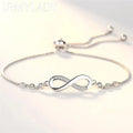 Pretty Crystal Bracelet 925 Sterling Silver Women Valentine's Day Gift