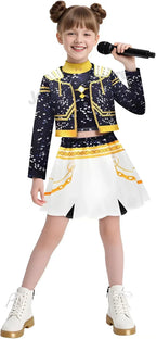 Kids Kpop Demon Hunter Cosplay Rumi Zoey Mira Suit 3D Print Costume Outfit