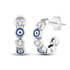 925 Sterling Silver Religious Demon Evil Eye Zircon Stud Earrings Gift