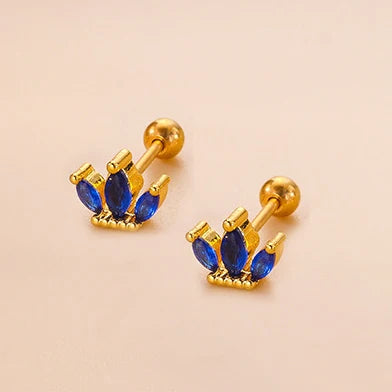 New Stainless Steel Blue Zircon Collection Stud Earrings Butterfly