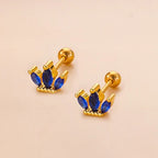 New Stainless Steel Blue Zircon Collection Stud Earrings Butterfly