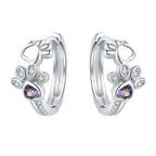 925 Sterling Silver Cats Dogs Animals Hoop Ear Studs Anniversary Gift