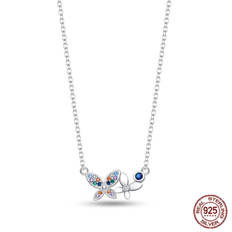 925 Sterling Silver Luminous Firefly Heart Shaped Zircon Pendant Necklace For Women Fashion Anniversary Birthday Jewelry Gifts