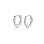 8mm Stainless Steel Minimal Hoop Earrings Zirconia Helix Tragus