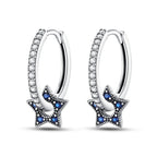 925 Sterling Silver Moon Tassel Versatile Hoop Earrings Fine Birthday Gift