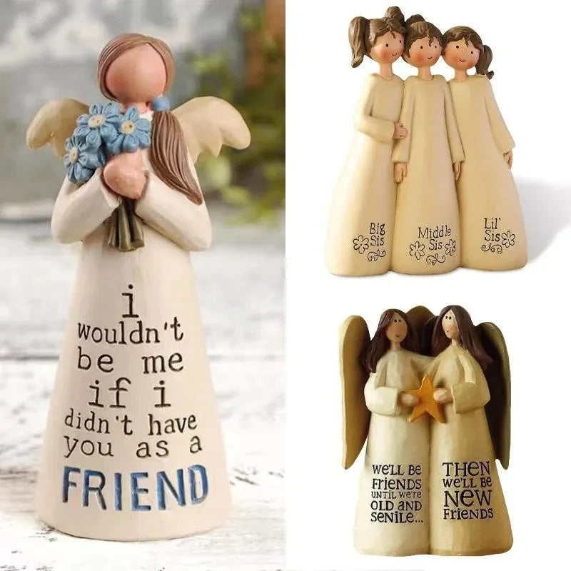 Angel Figurine Resin Statue Friendship Sister Valentine's Day Gift Ship from UK