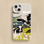 Korean Cute Sunglasses Cow Case for Redmi Note 13 12 11 Pro Plus