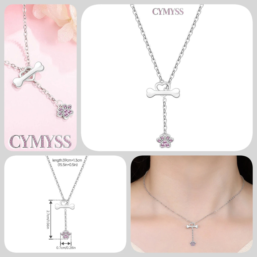 Original 925 Sterling Silver 18K Gold Heart Lock and Key Necklace Y-shaped Chain Necklace For Women Memorial Prayer Jewelry Gift