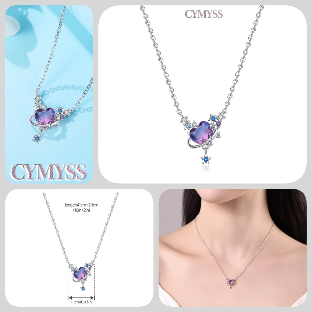 Original 925 Sterling Silver 18K Gold Heart Lock and Key Necklace Y-shaped Chain Necklace For Women Memorial Prayer Jewelry Gift