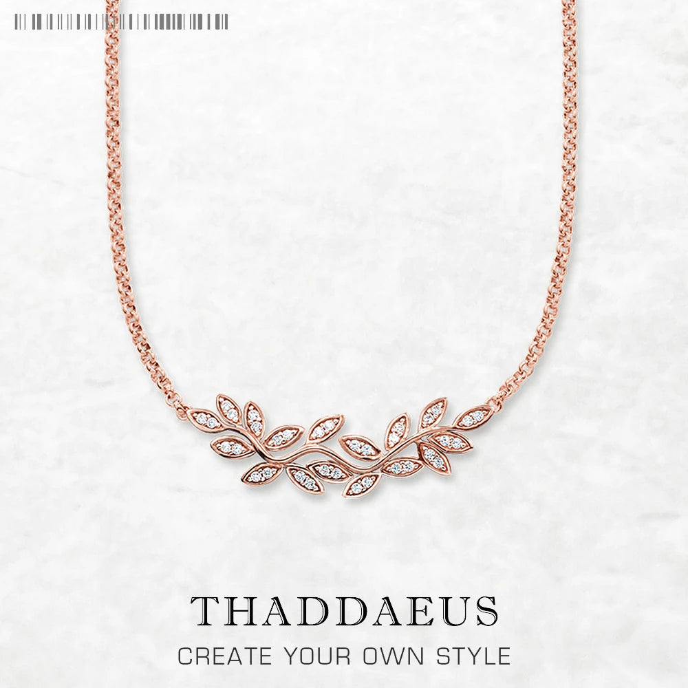 Tendrils Leaves Necklace Link Chain 925 Sterling Silver Romantic Jewellery