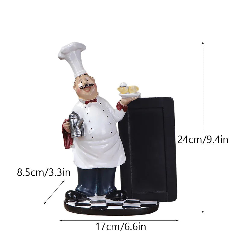Chef Figure Collections Paper Holder Sculpture Dinner Table Kitchen Decoration