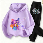 Kids Kpop Demon Hunters Anime Huntrix Sweatshirt & Pants Fashion Tracksuit