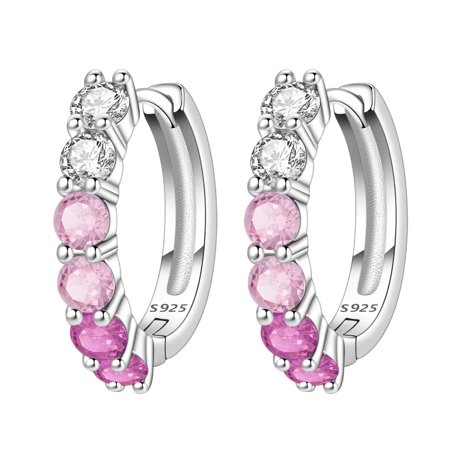 925 Sterling Silver Animal Plant Green Zircon Circle Hoop Earrings Jewellery