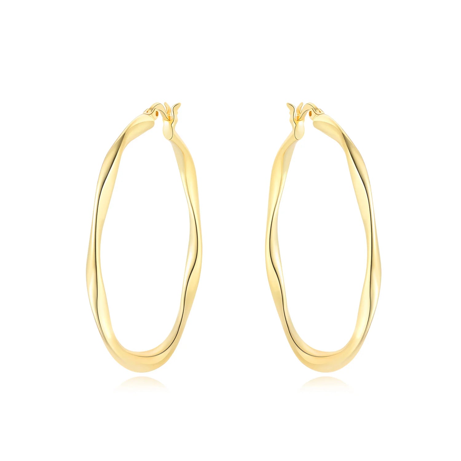 925 Sterling Silver Simple Gold U-shaped Versatile Hoop Earrings Birthday Gift