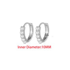 Yuedane Stainless Steel Little Imitation Pearl Hoop Earrings Small Circle