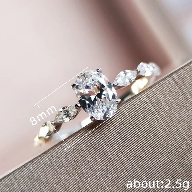 925 Sterling Silver Dainty Ring Small AAA Cubic Zircon Delicate Proposal Ring Wedding Jewellery