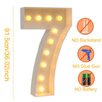 91.5cm Giant LED Light Birthday Number - 1st Birthday, Anniversary, Wedding Decor