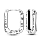 925 Sterling Silver Retro Grass Pattern Versatile Hoop Earrings Birthday Gift