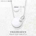 Together Forever Round Disc Necklace & Earring Set 925 Sterling Silver Gift