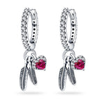 925 Sterling Silver Heart Dreamcatcher Drop Earrings Fashion Versatile Gift