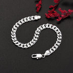 7mm Chain Bracelet 925 Sterling Silver Men Women Luxury Designer Jewellery