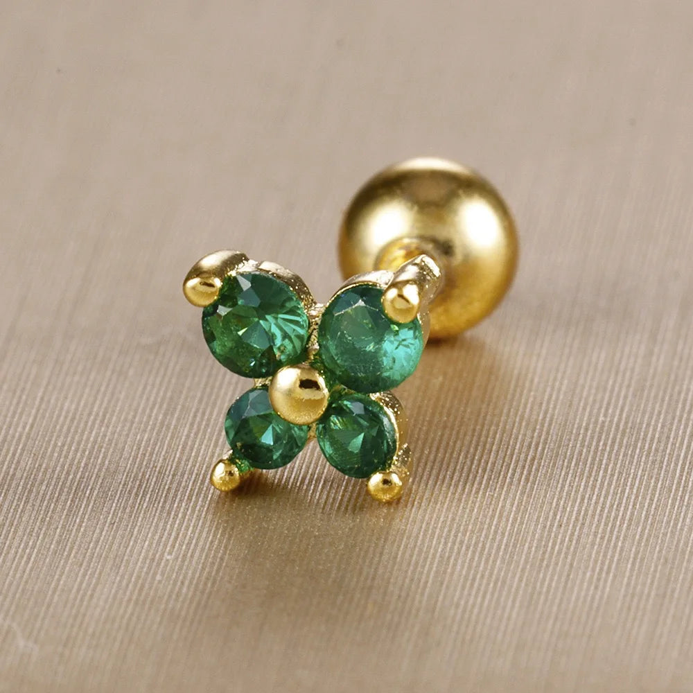 1PC Stainless Steel Birthstone Mini Stud Earrings 12 Constellation