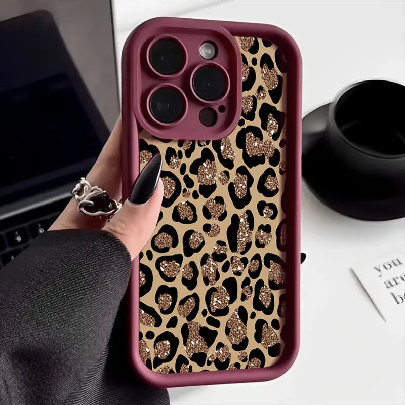 INS Leopard Print Case for iPhone 17 16 15 14 13 12 11 Pro Max XR XS SE2