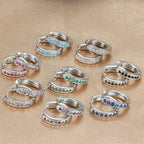 Simple Stainless Steel Huggie Small Hoop Earring 8mm Zirconia Piercing