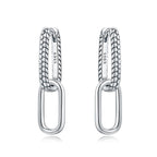 925 Sterling Silver Personality Asymmetric Drop Earrings Versatile Jewellery