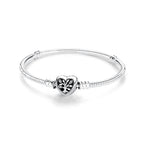 Original 925 Sterling Silver Bracelets Bangles Love Heart Clip Charms Beads Snake Chains For Women Rose Gold DIY Luxury Jewelry